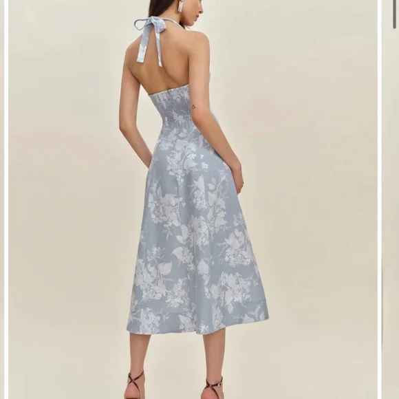 knee length dresses for ladies Rent The Selia Green Linen Dress By Reformation
